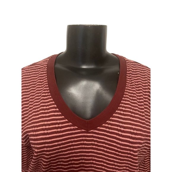 Small Anthropologie Striped V-Neck 3/4 Sleeve Womens Top - Picture 2 of 9